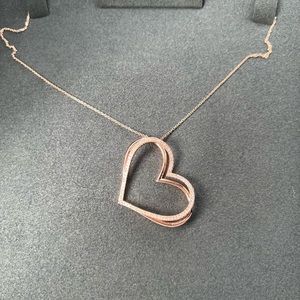 Vera Wang Rose Gold Kindred Heart Diamond Necklace